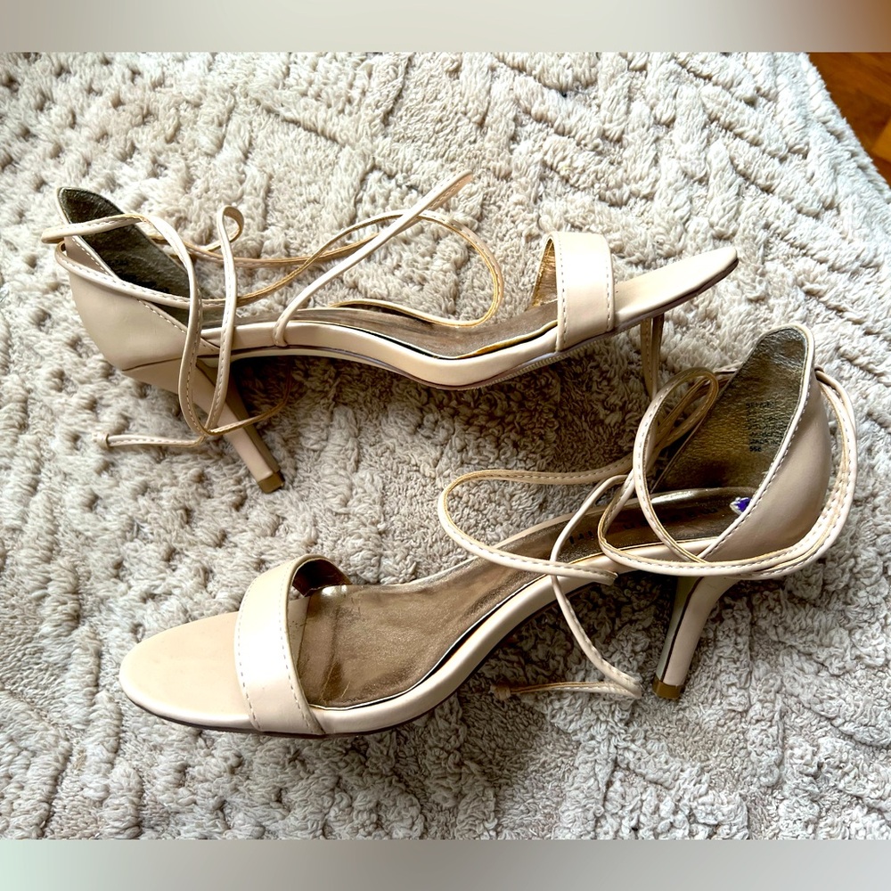 Madden Girl Nude/Taupe Strappy Stiletto Heels